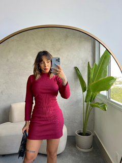 Cód 002 Vestido manga longa Gola alta na internet