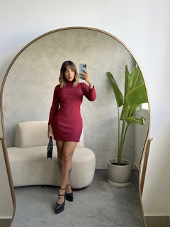 Cód 002 Vestido manga longa Gola alta - loja online