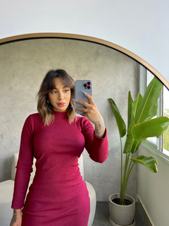 Cód 002 Vestido manga longa Gola alta - Allezo