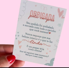 Kit 100 Card Agradecimento
