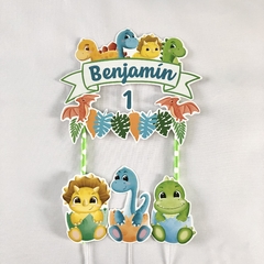 Cake topper Pincho Adorno torta Personalizado Dinosaurios bebe