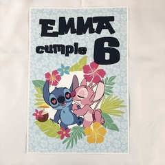 Lámina personalizada Stitch y Ángela