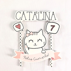 Cake topper Pincho Personalizado gatita