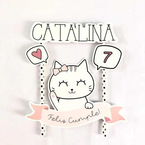 Cake topper Pincho Personalizado gatita
