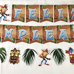 Kit decoración para cumpleaños Crash Bandicoot - Requetechulis