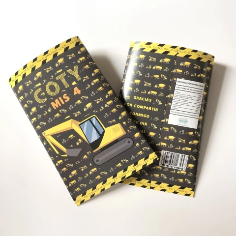 Pack 10 bolsitas golosineras chip bags constructor