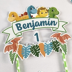 Cake topper Pincho Adorno torta Personalizado Dinosaurios bebe - comprar online