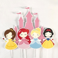 Cake topper pincho Adorno de torta princesas y castillo