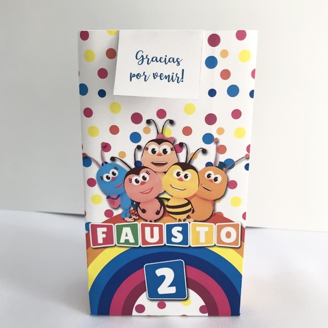 Pack 10 bolsitas golosineras clásicas con etiqueta de cierre Bichikids