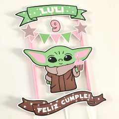 Cake topper Pincho Adorno torta Personalizado Baby Yoda Grogu rosa en internet