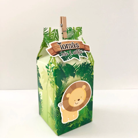 Milk box 3D con figuras en relieve Selva bebe