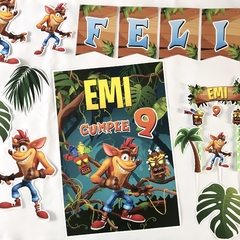 Kit decoración para cumpleaños Crash Bandicoot