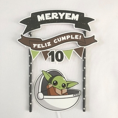 Cake topper Pincho Adorno torta Personalizado Baby Yoda