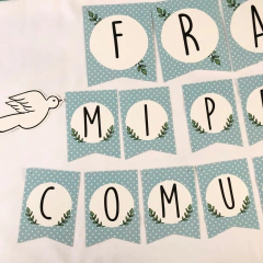 Box Festejando Comunión con estampitas celeste en internet