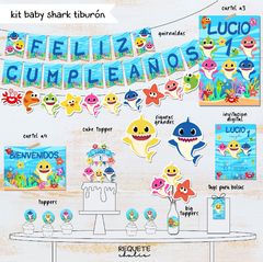 Kit imprimible deco básico Baby Shark