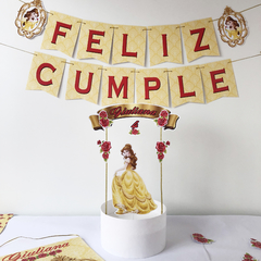 Guirnalda Banderín Feliz Cumple Princesa Bella - comprar online