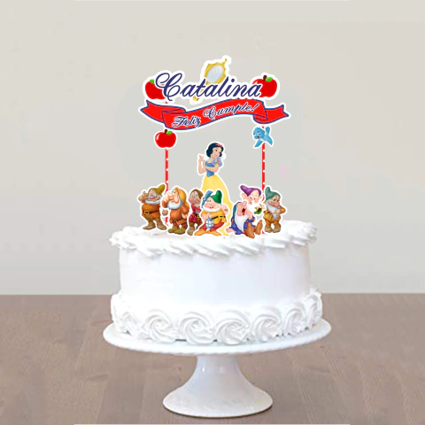 Cake topper Pincho Adorno torta Personalizado Blanca Nieves 2