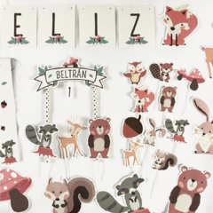 Kit decoración para cumpleaños Animales del bosque Boho