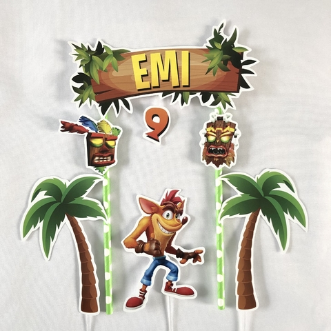 Cake topper Pincho Adorno torta Personalizado Crash bandicoot