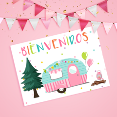 Kit imprimible deco básico Camper Glam - comprar online