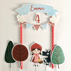 Cake topper Pincho Adorno torta Personalizado Caperucita roja