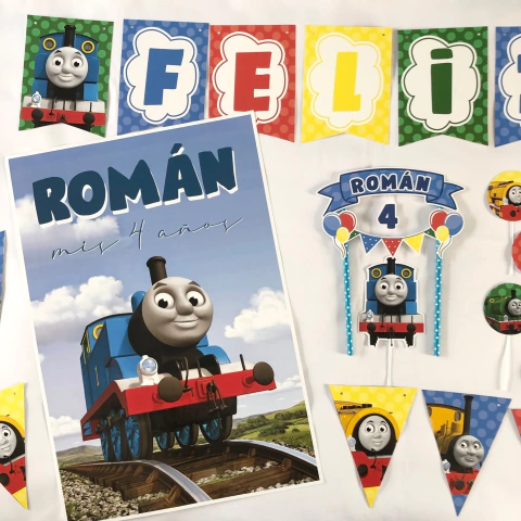 Kit decoración para cumpleaños Thomas the train