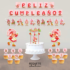 Kit cumpleaños deco mini Frutillitas retro