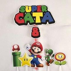 Cake topper Pincho Adorno torta Personalizado Mario Bros