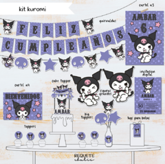 Kit imprimible deco básico Kuromi