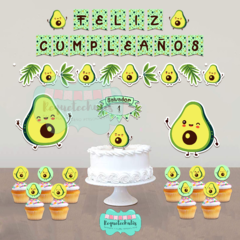 Kit imprimible deco básico Avocado Palta