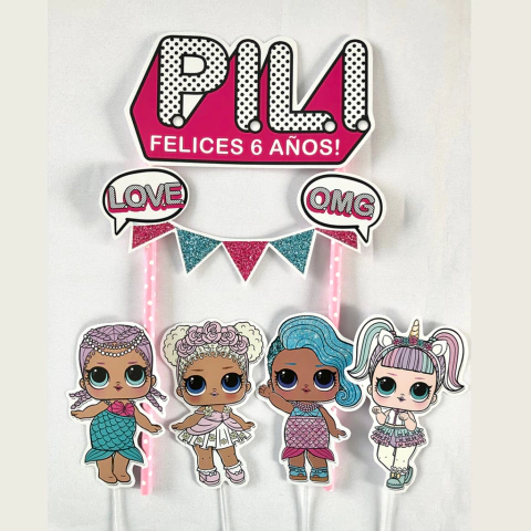 Cake topper Pincho Adorno torta Personalizado Lol