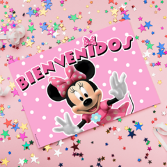 Kit imprimible deco básico Minnie Rosa - comprar online