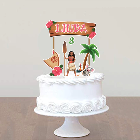 Cake topper Pincho Adorno torta Personalizado Moana