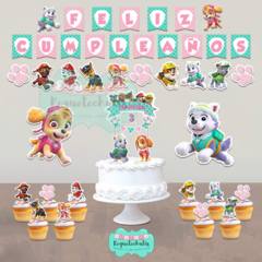 Kit cumpleaños deco mini Paw Patrol Skype Everest