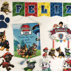 Kit decoración para cumpleaños Paw Patrol - Requetechulis