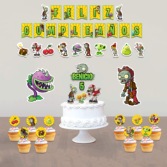 Kit imprimible deco básico Plantas vs Zombies