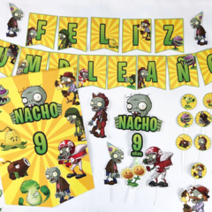 Kit decoración para cumpleaños Plants vs Zombies - comprar online