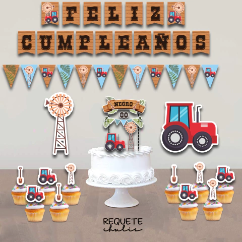 Kit cumpleaños deco mini Trator - comprar online