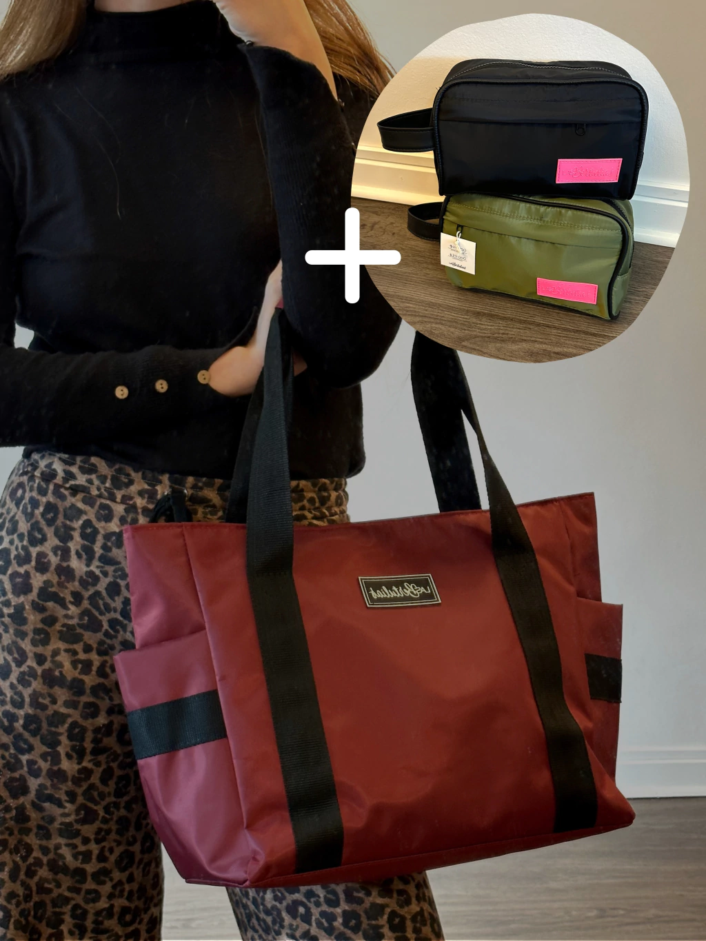 Bolso Andorra bordo + 2 Neceser Firenze