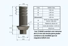 Ti Base Antirotacional p/hex. int. ø3.30/4mm + tornillo Byw TIB-INT-400 - comprar online