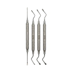 Kit x 4 Curetas Cirugía Miller Cucharita Doble D337-D340 DTK