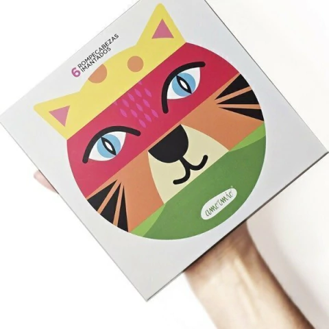 6 ROMPECABEZAS IMANTADOS CARAS ANIMALES