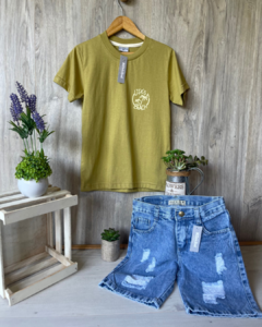 BERMUDA JEAN CON ROTURAS - comprar online