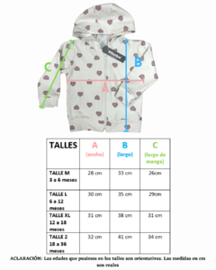 CAMPERA BEBA CORAZONES - comprar online