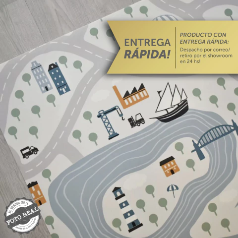 Alfombra grande para niños! ¨METRÓPOLIS¨ (playmat tipo ciudad) - comprar online