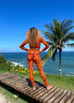 Blusa de tule onça laranja - loja online