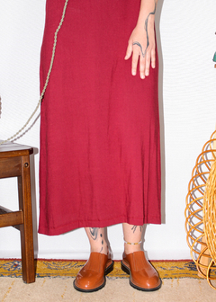 Vestido regatão mid em viscolinho vinho na internet