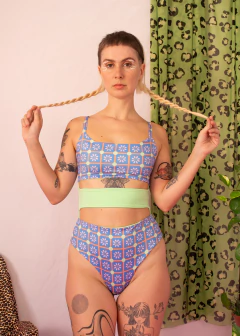 Body cut-out azulejinho e menta - comprar online