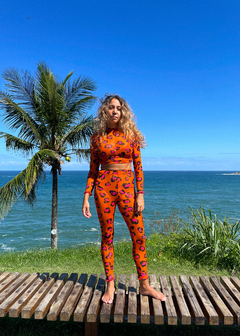Blusa de tule onça laranja