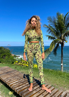 Legging de tule onça verde - comprar online